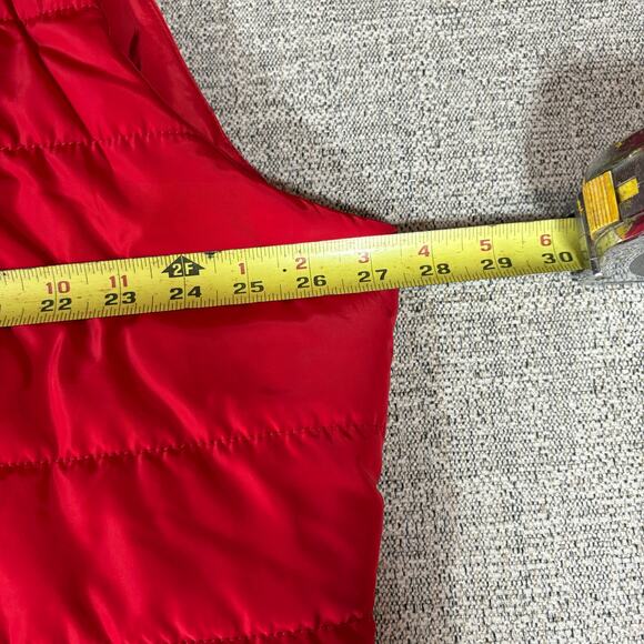 Michael Kors Red Puffer Quilted Vest Women Full Front Zip - Picture 6 of 8